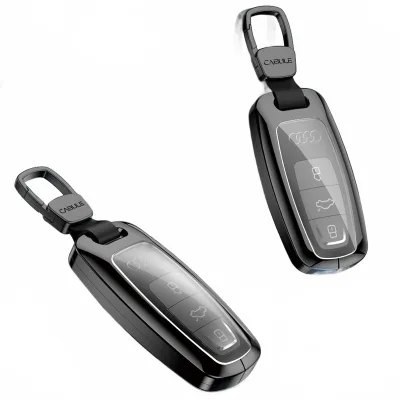 Aluminum Alloy Car Key Fob Cover for Audi Q5 Q7 A4L A6L R8 Magnetic Protection Case with Keychain Aluminum Alloy Car Key Fob Cover for Audi Q5 Q7 A4L A6L R8 Magnetic Protection Case with Keychain