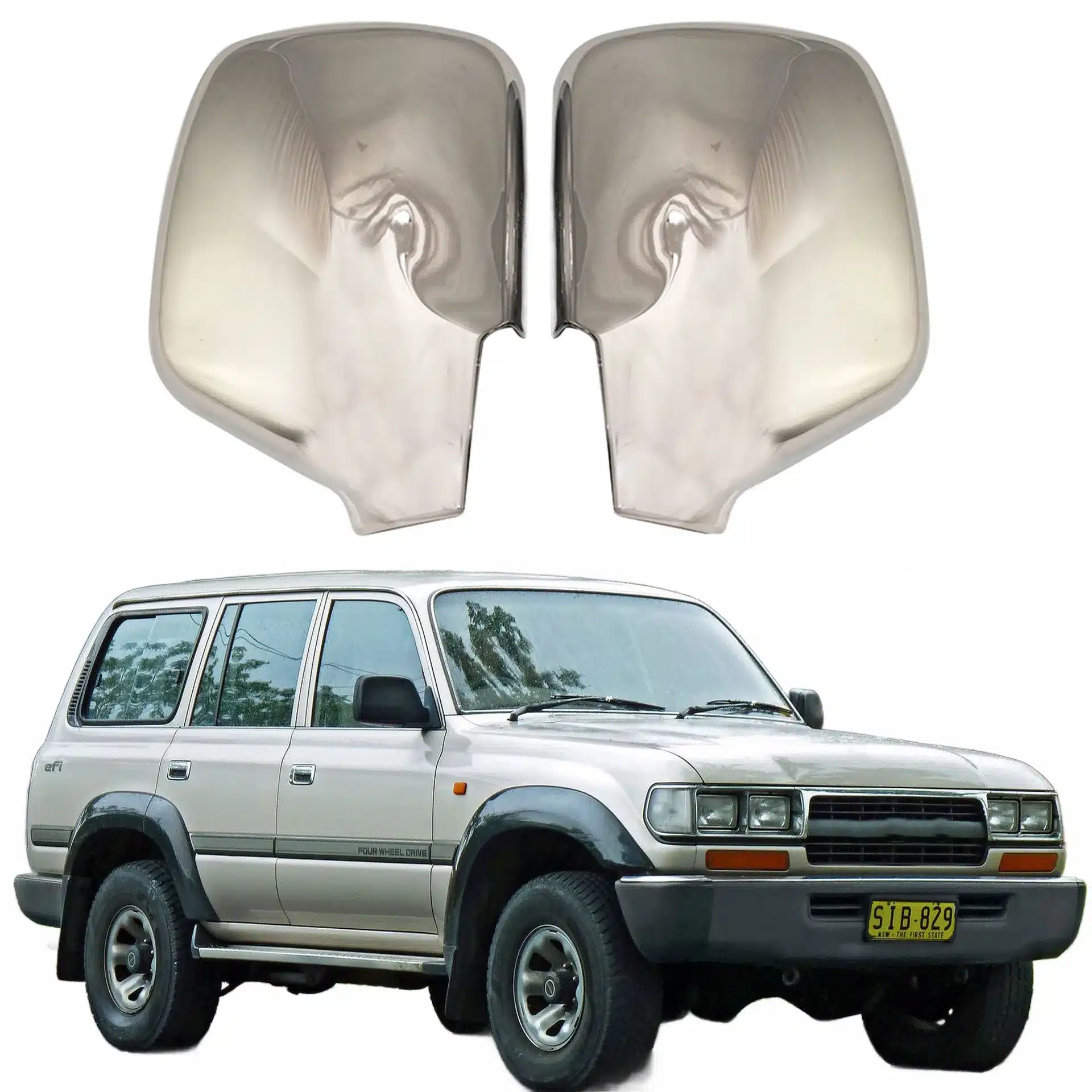 Side Rear Mirror Cover Cap for Toyota Land Cruiser 80 FJ80 LC80 High Quality Exterior Protection Trim