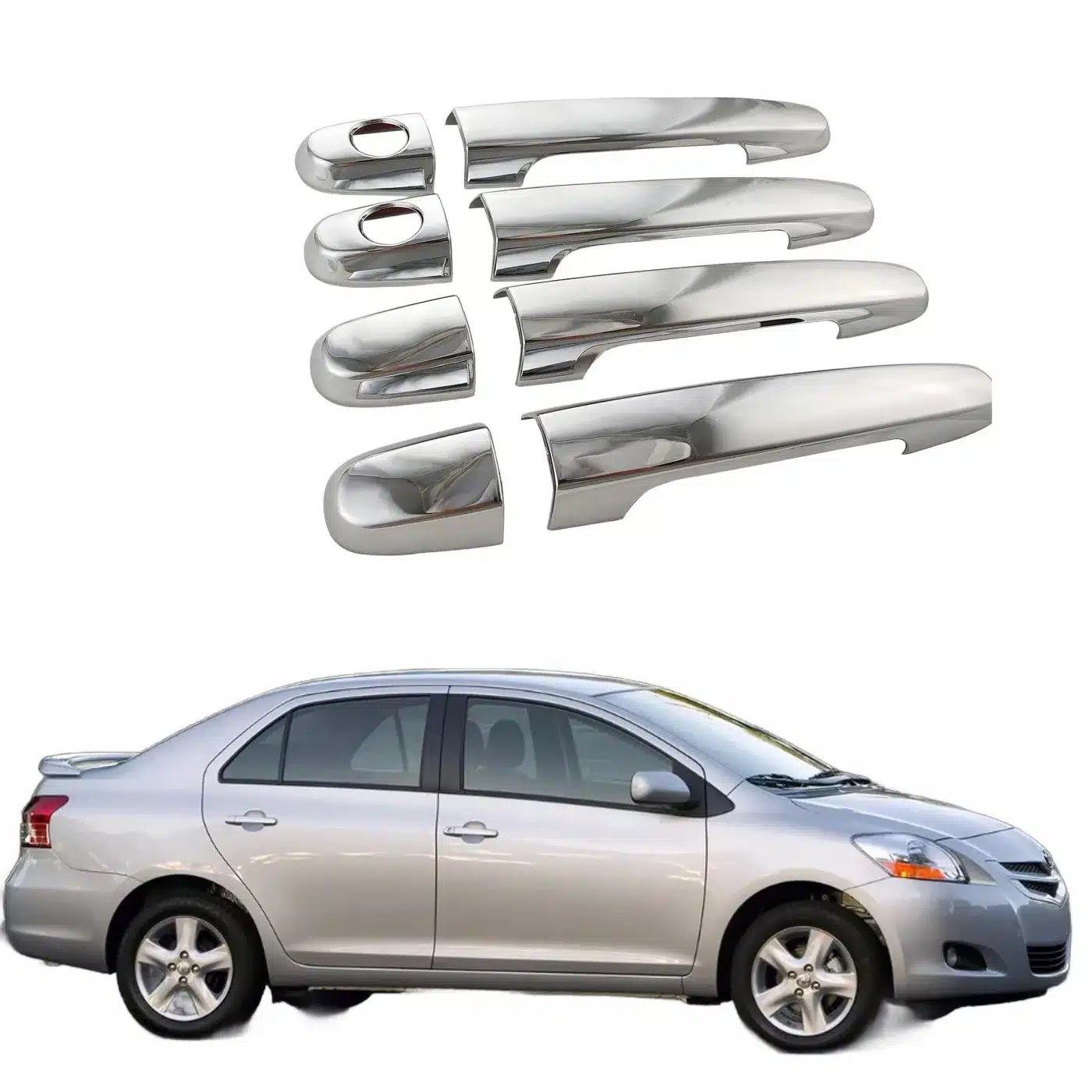 Exterior Door Handle Cover Chrome Trim Set for Toyota Vios 2008 and Yaris Sedan Accessories
