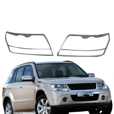 Front Headlight Cover Chrome Plated ABS Protectors Compatible with Vitara 2008 Front Headlight Cover Chrome Plated ABS Protectors Compatible with Vitara 2008