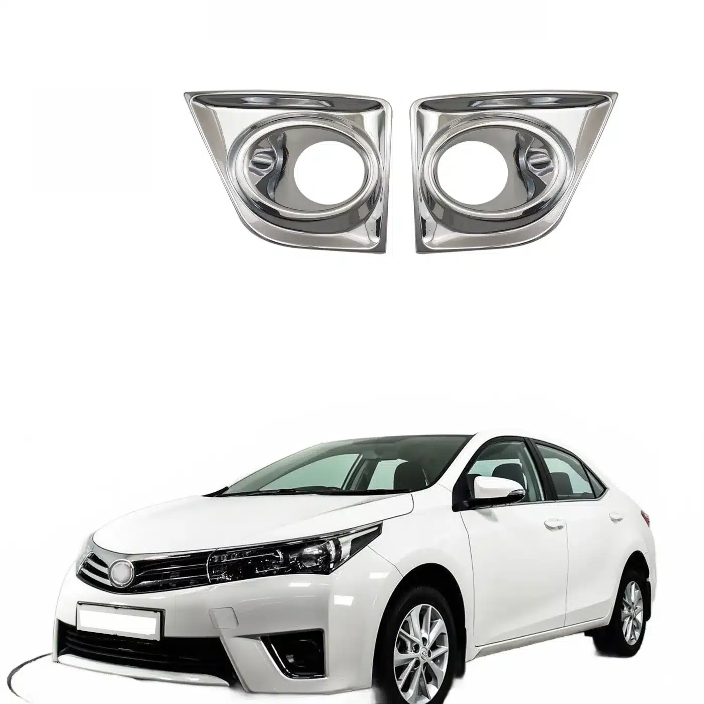 Front Bumper Fog Light Cover Bezel Chrome Trim for Toyota Corolla Altis 2014-2018