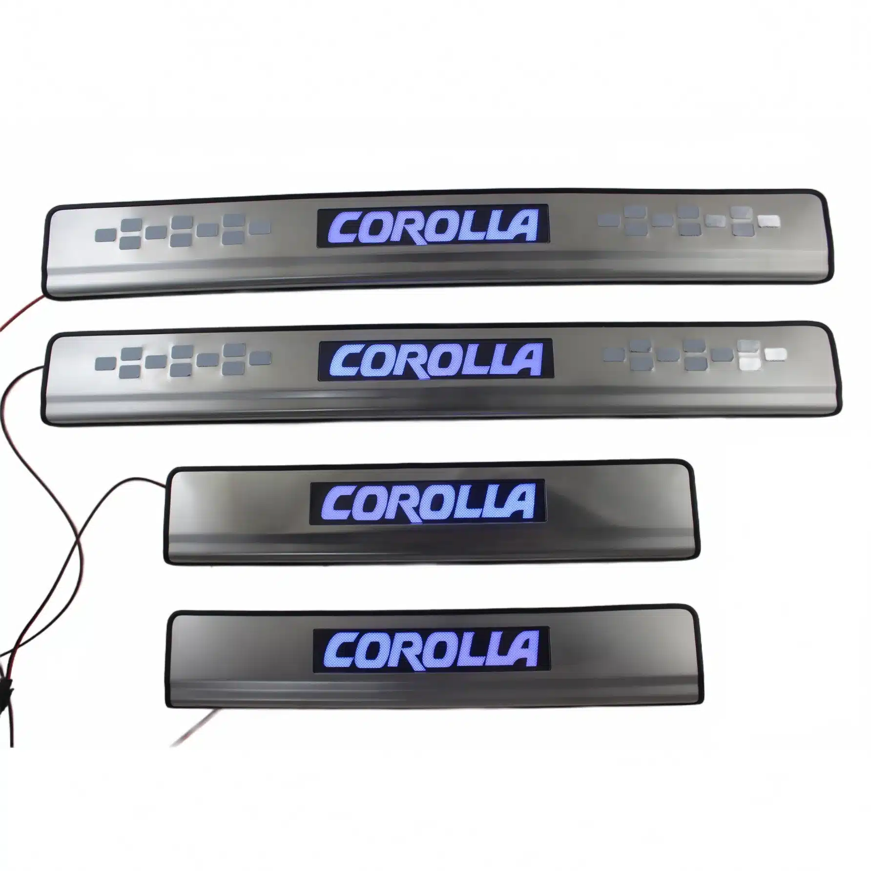 Stainless Steel LED Door Sill Guard Scuff Protector with Blue Cold Light for Toyota Corolla