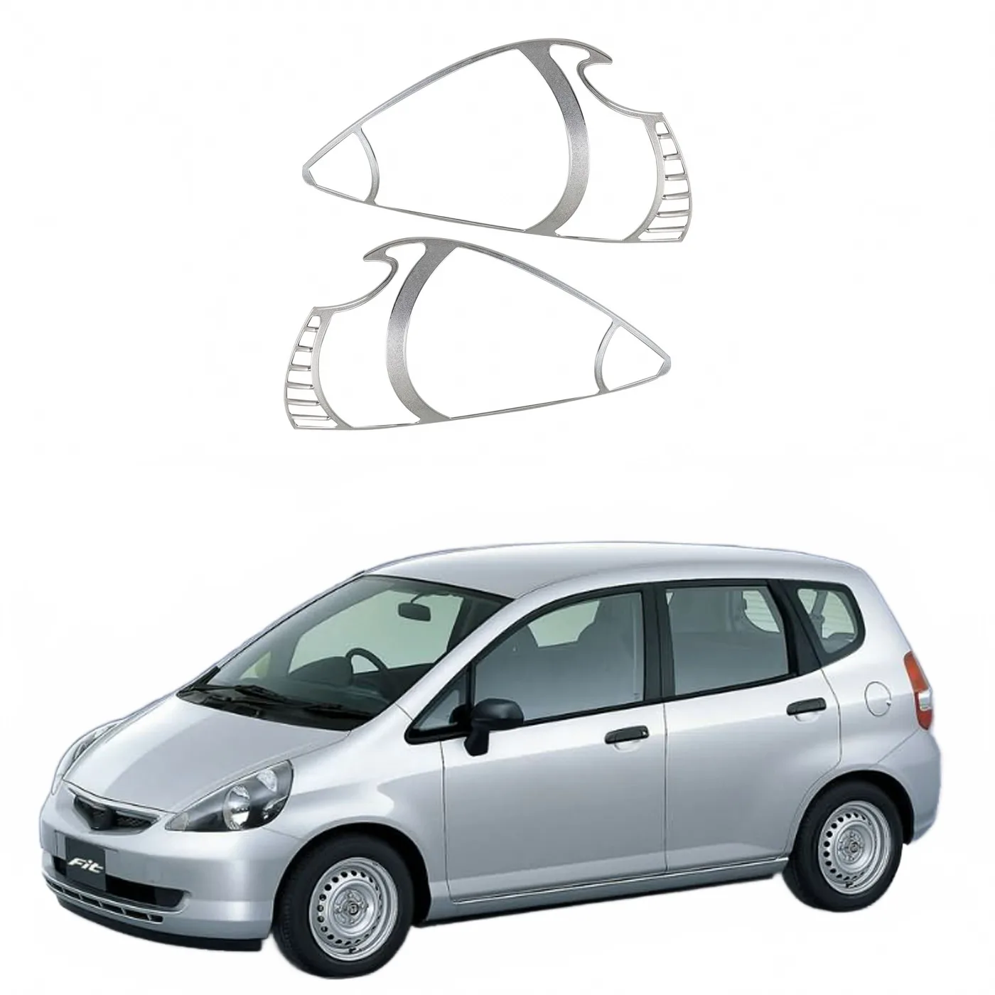 Front Headlight Cover Trim Chrome Plated ABS Exterior Decoration Frame for Honda Jazz Fit 2003