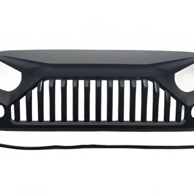 Matte Black Angry Eye Front Grille Replacement for 2007-2017 Jeep Wrangler JK JKU, ABS Shell