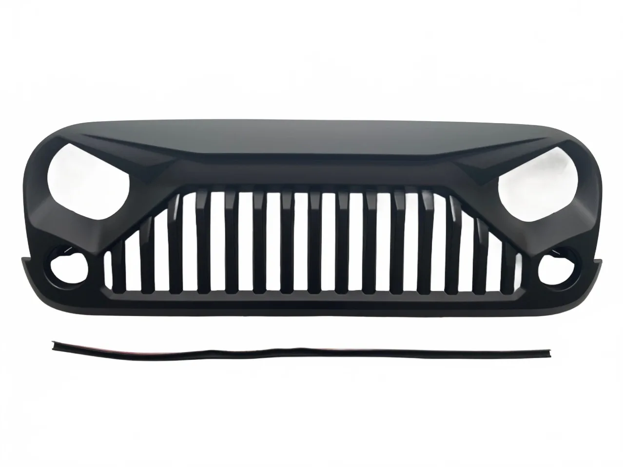 Matte Black Angry Eye Front Grille Replacement for 2007-2017 Jeep Wrangler JK JKU, ABS Shell