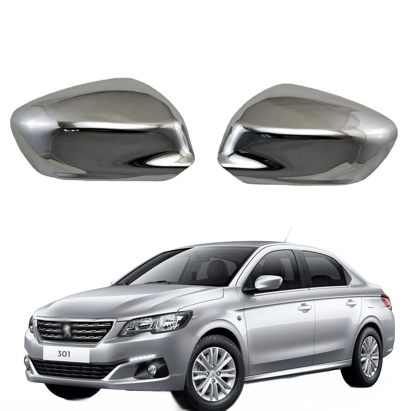 Rearview Side Mirror Case Cover Caps for Peugeot 301 2012-2016 Models