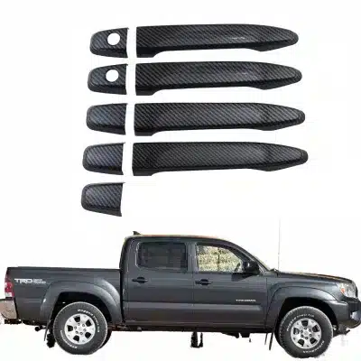 Carbon Fiber Style Door Handle Covers for 2005-2015 Toyota Tacoma Exterior Trim Accents Carbon Fiber Style Door Handle Covers for 2005-2015 Toyota Tacoma Exterior Trim Accents