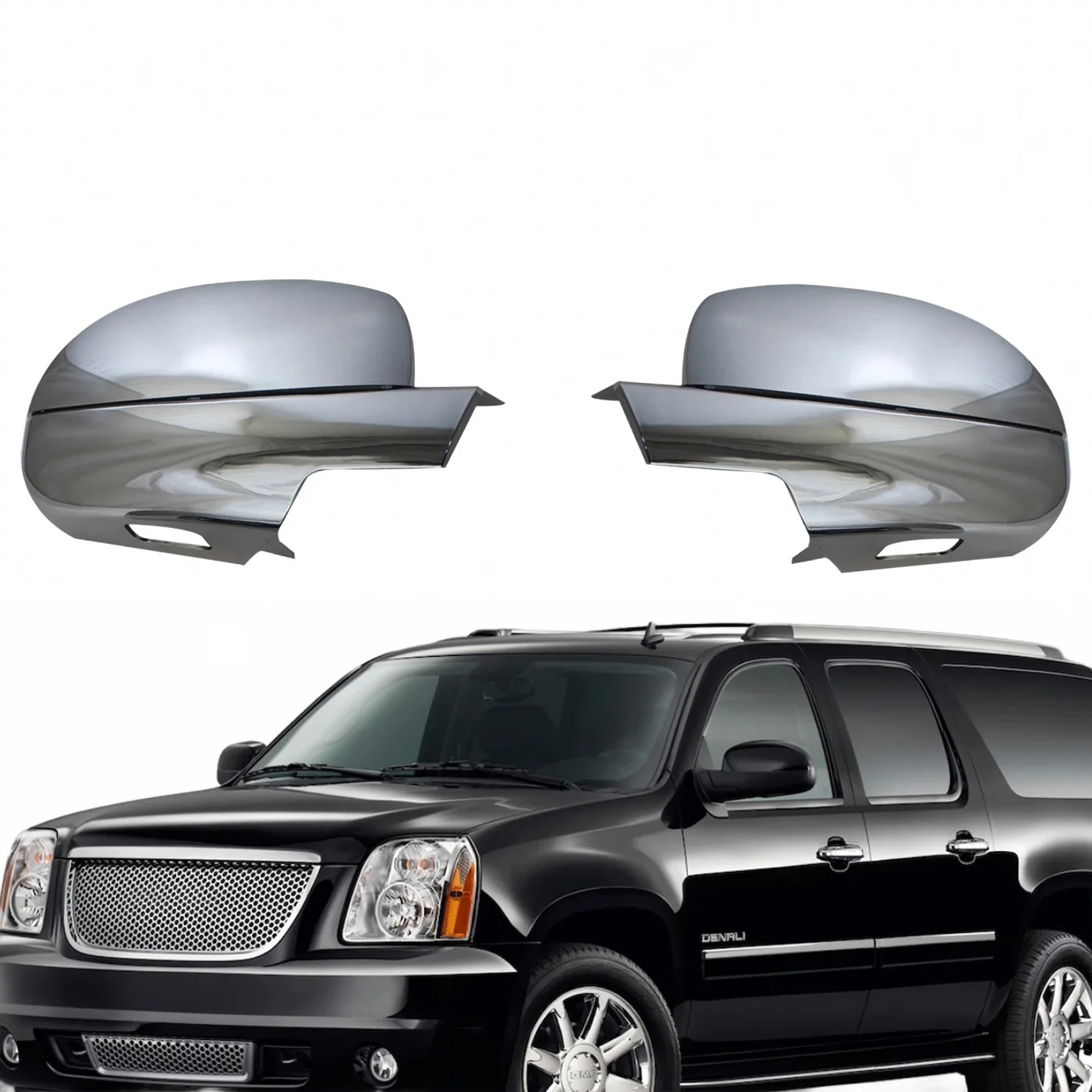 Side Mirror Cover Caps for Chevrolet Silverado GMC Sierra Yukon Suburban 2007-2013 Pair