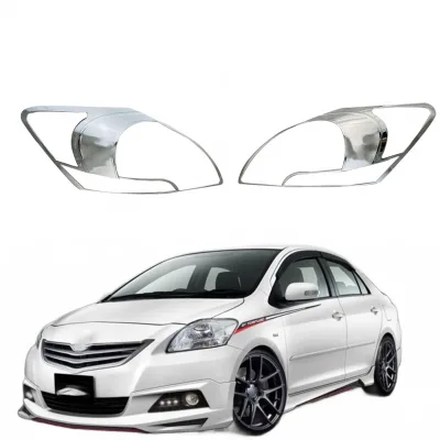 Front Headlight Cover Trim for Toyota Vios 2007, Chrome Headlamp Frame Guard Protector, Exterior Modification Accessories Front Headlight Cover Trim for Toyota Vios 2007, Chrome Headlamp Frame Guard Protector, Exterior Modification Accessories