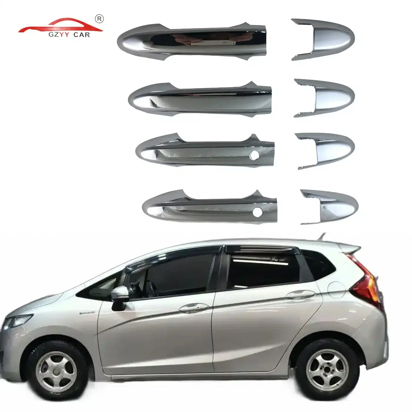 Chrome Plated ABS Door Handle Covers Trim for Honda Fit Jazz 2014-2018 Exterior Decoration Accessories