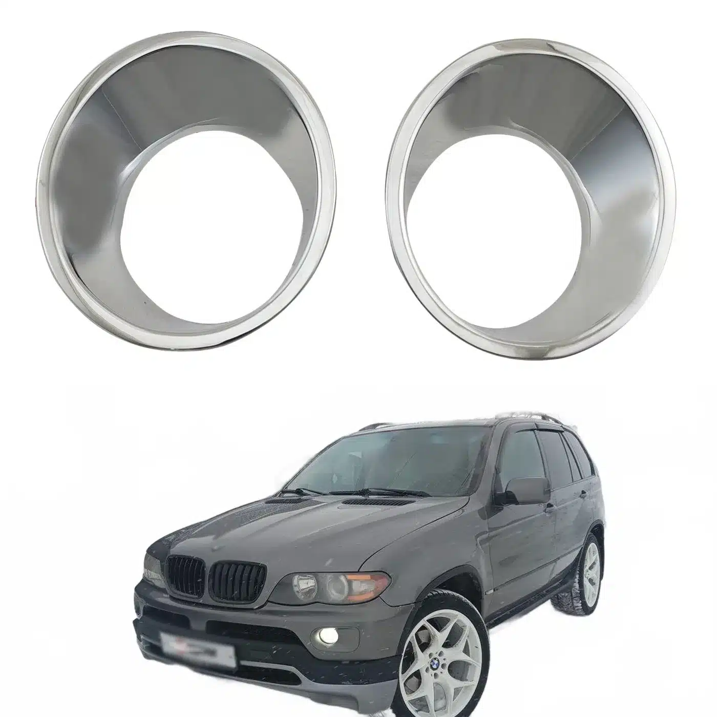 Front Bumper Fog Light Cover Trim Grille Protector for BMW X5 E53 2000-2005