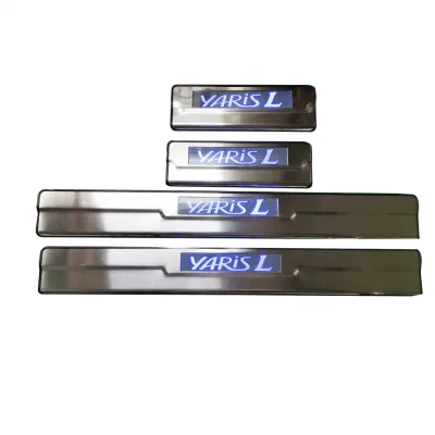 LED Door Sill Guard Kit Stainless Steel Illuminated Scuff Plate for Toyota Yaris 2019 LED Door Sill Guard Kit Stainless Steel Illuminated Scuff Plate for Toyota Yaris 2019