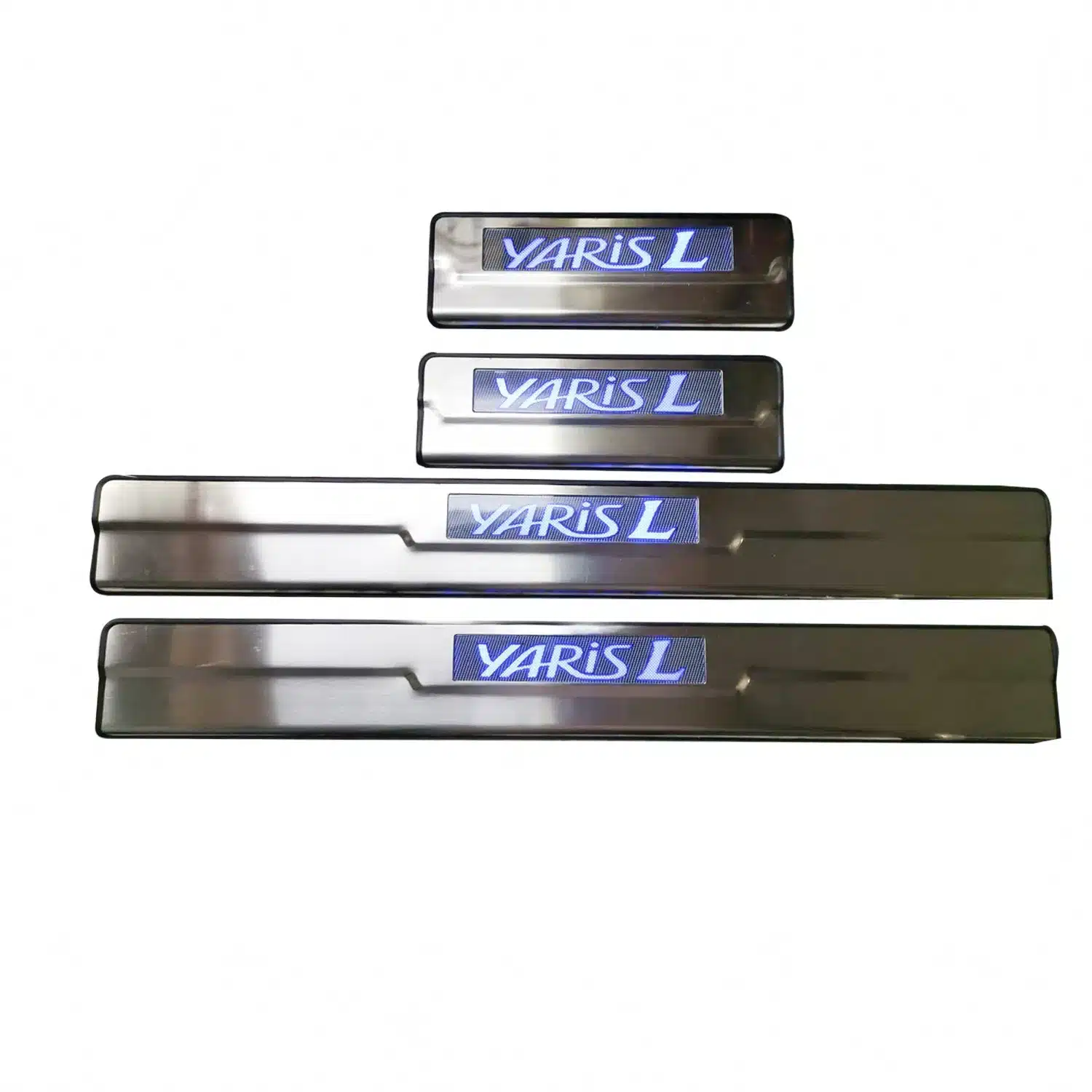 LED Door Sill Guard Kit Stainless Steel Illuminated Scuff Plate for Toyota Yaris 2019