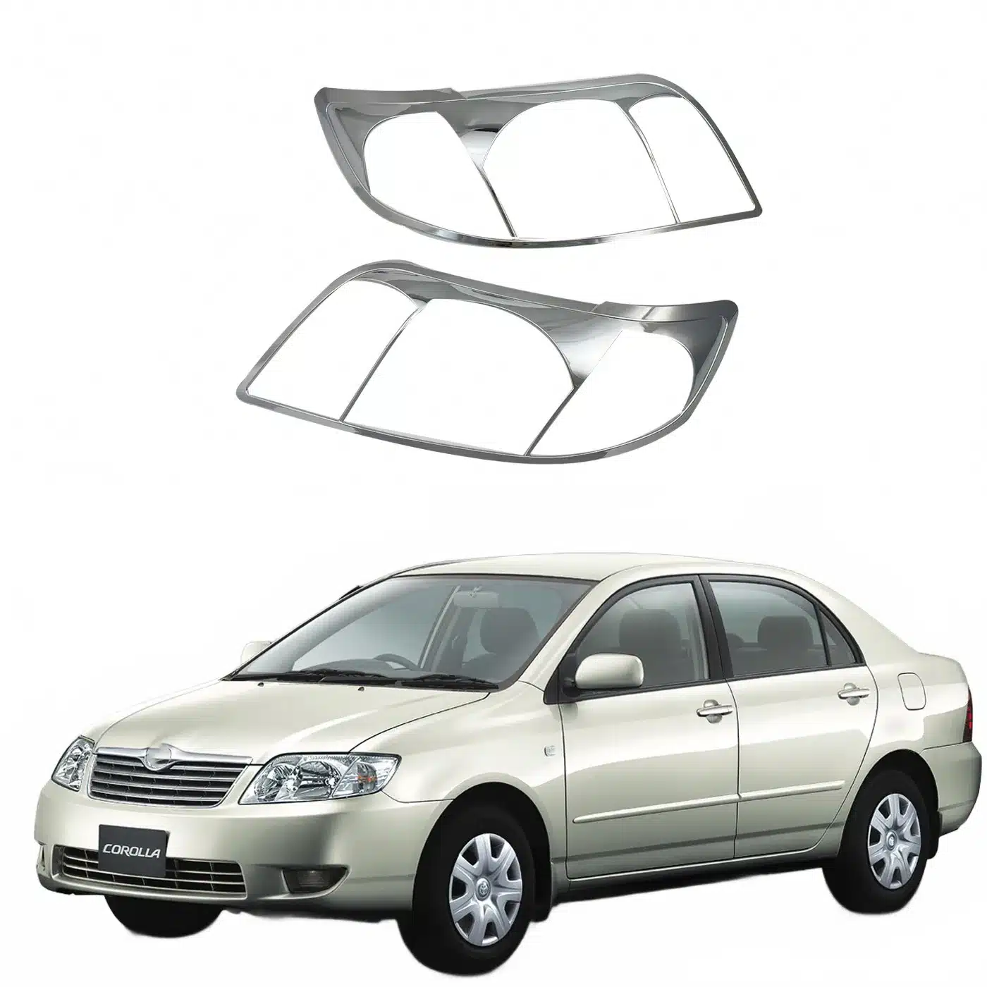 Front Headlight Cover Chrome Trim Bezel for Toyota Corolla 2005 Middle East Edition