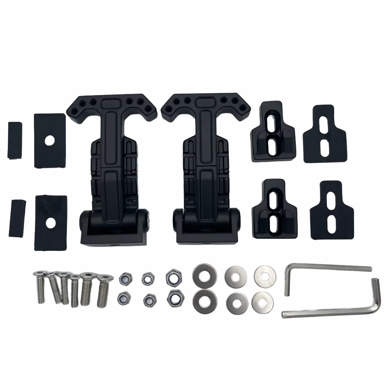Aluminum Hood Latch Catch Kit Military Style for Jeep Wrangler JK JL Gladiator JT 2007-2024