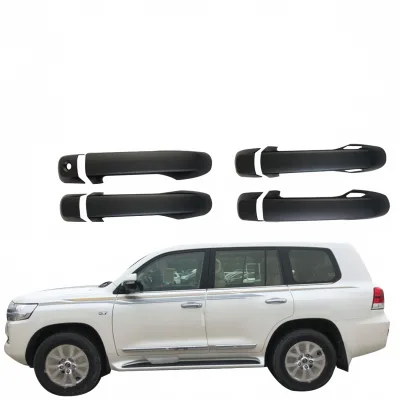 Matte Black Exterior Door Handle Covers for Toyota Land Cruiser LC200 and Prado FJ150 2016-2022 With Smart Key Holes
