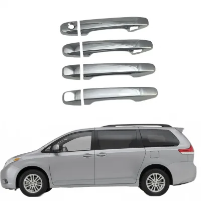 Chrome Exterior Door Handle Covers for 2010-2018 Toyota Sienna Protective Trim Overlays Chrome Exterior Door Handle Covers for 2010-2018 Toyota Sienna Protective Trim Overlays
