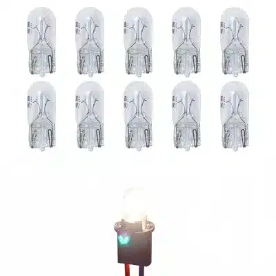 T10 168 194 12V 5W Wedge Base Halogen Miniature Light Bulbs for Dashboard and Clearance Lamp Warm White