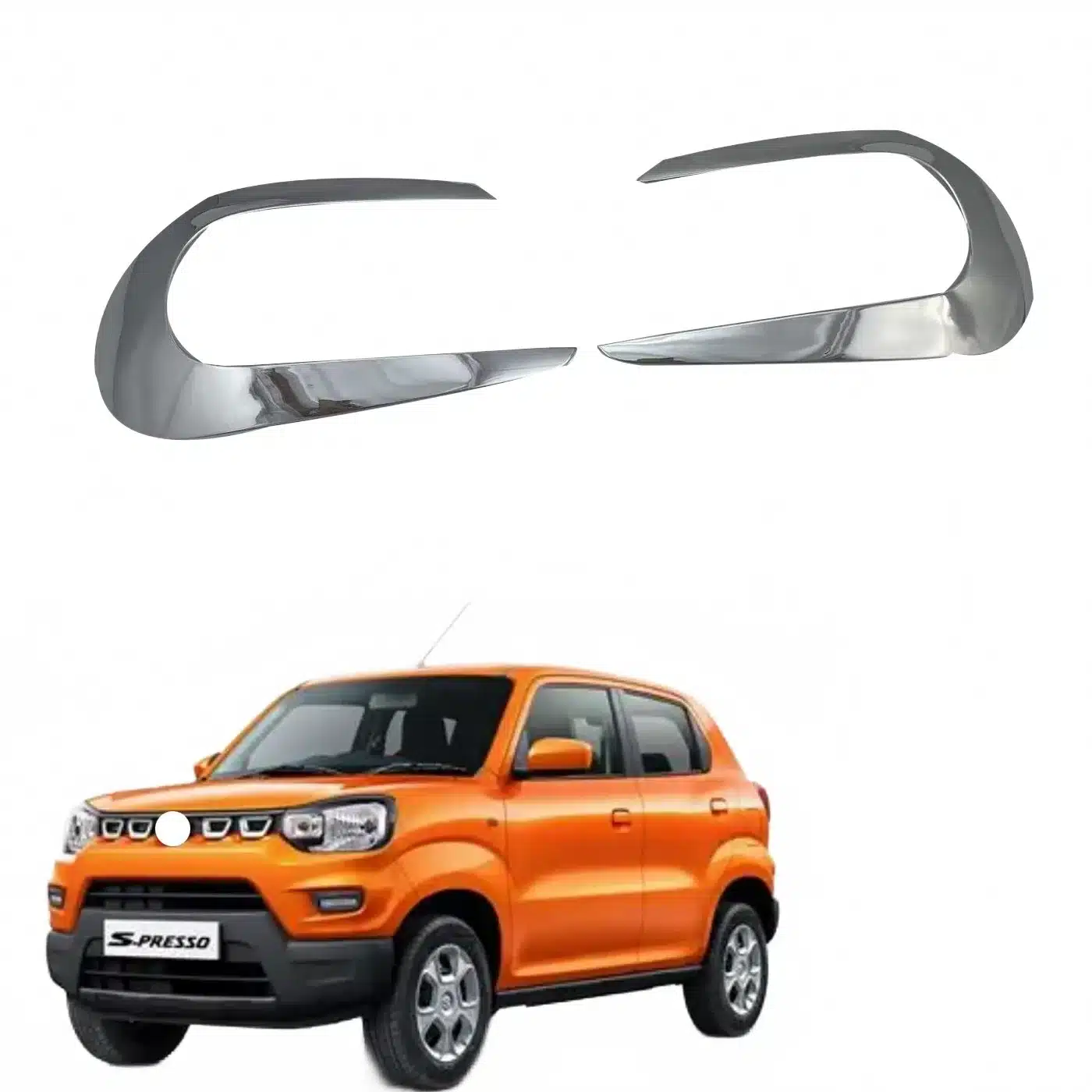 Front and Rear Fog Light Cover Trim Set, ABS Chrome Exterior Decoration compatible with Suzuki S-PRESSO 2020