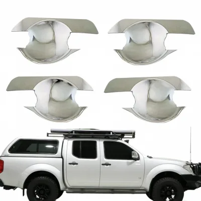 Chrome Exterior Door Handle Bowl Insert Covers for Nissan Navara D40 2007-2013, ABS Plastic Trim Protector Chrome Exterior Door Handle Bowl Insert Covers for Nissan Navara D40 2007-2013, ABS Plastic Trim Protector