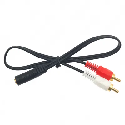 3.5mm Female to 2RCA Male Stereo Audio Cable, Gold-Plated 3.5mm Jack to Dual RCA Phono Adapter Wire for Car Audio and Home Theater 3.5mm Female to 2RCA Male Stereo Audio Cable, Gold-Plated 3.5mm Jack to Dual RCA Phono Adapter Wire for Car Audio and Home Theater