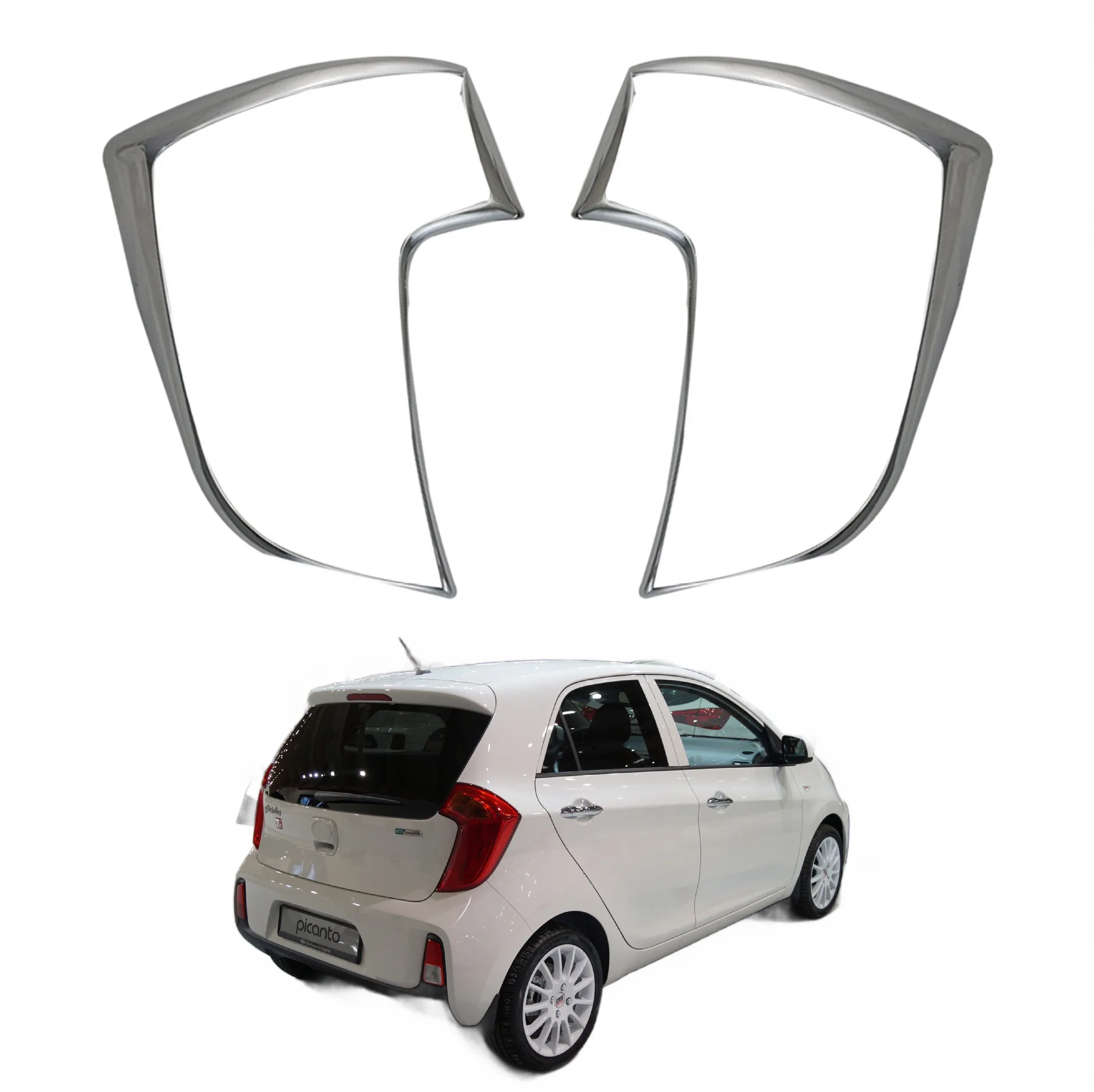 Chrome Rear Taillight Frame Cover Trim for Kia Morning Picanto 2012-2018