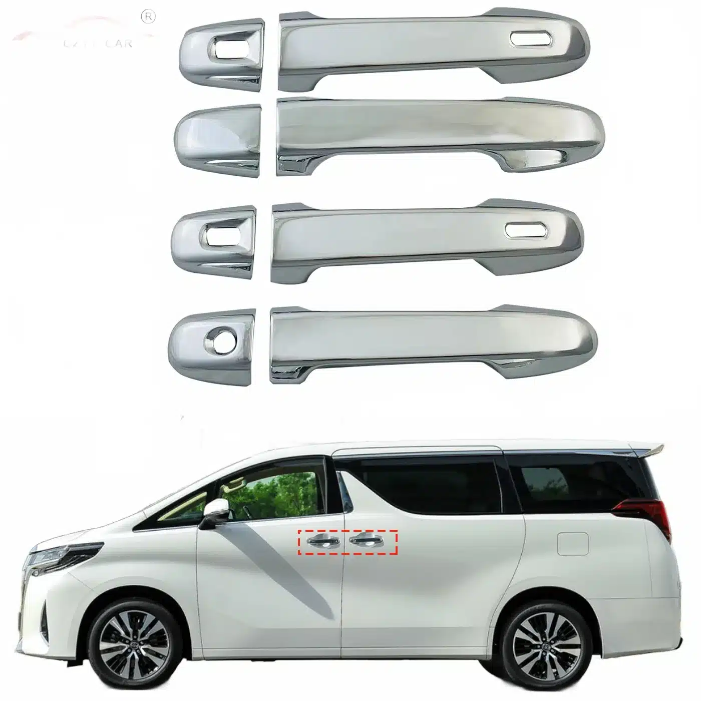 Chrome Exterior Door Handle Cover Trim for Toyota Alphard AH30 2015-2023 30 Series