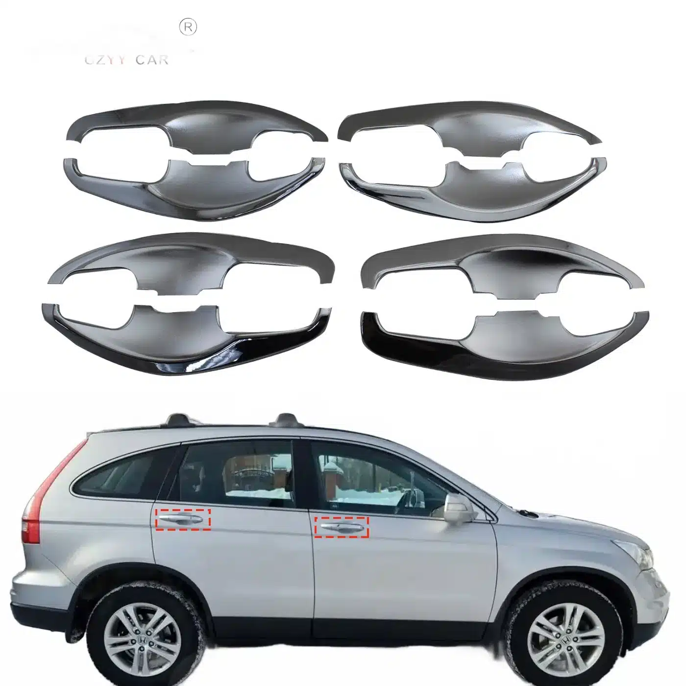 Chrome Exterior Door Handle Bowl Cover Trim for Honda CR-V 2012-2016 Models