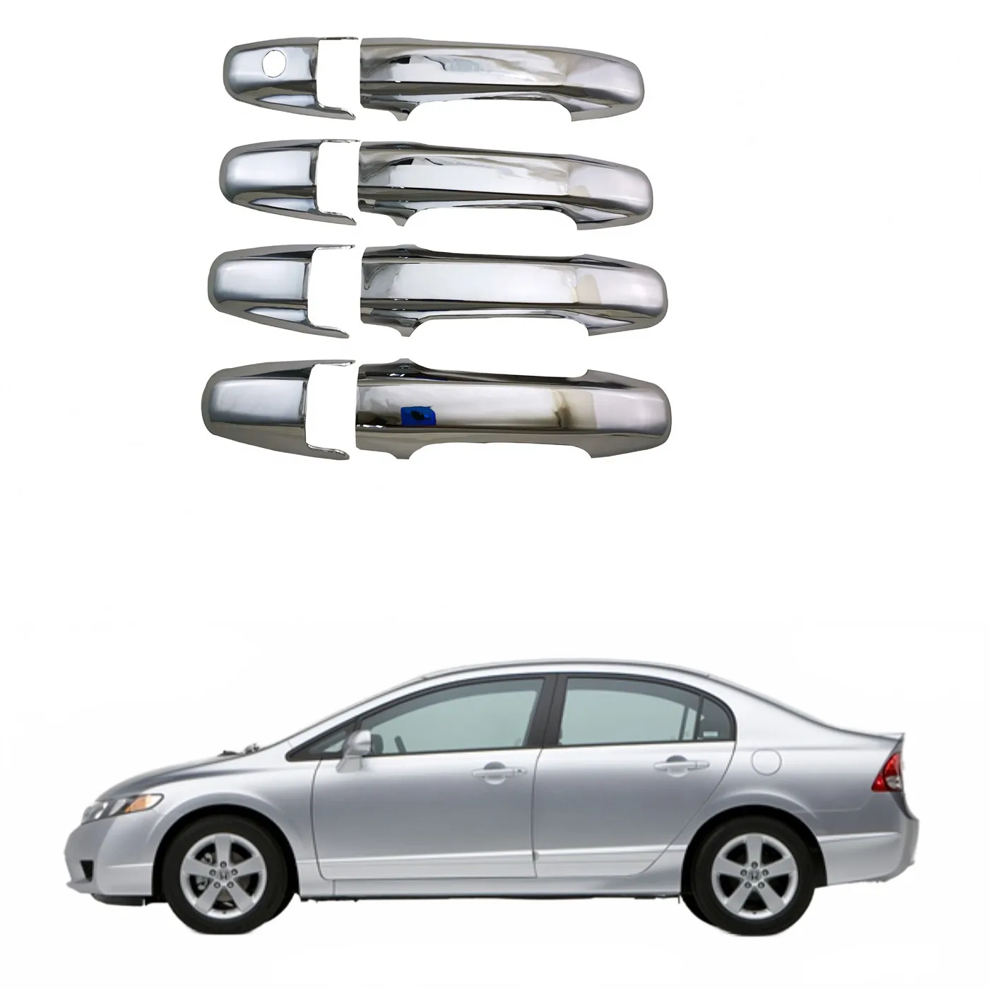 Chrome Plated ABS Door Handle Covers for Honda Civic 2006-2011 Outer Handle Decoration Trim