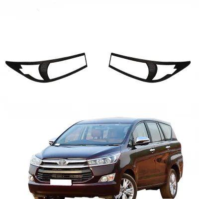 Matte Black Front Headlight Cover Trim Bezels Compatible with Toyota Innova 2016 Matte Black Front Headlight Cover Trim Bezels Compatible with Toyota Innova 2016
