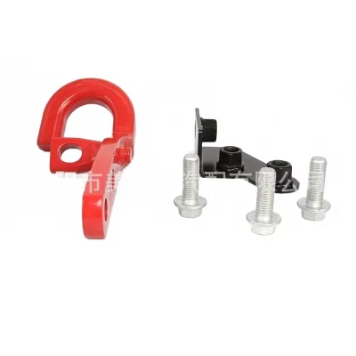Heavy Duty Rear Tow Hook Assembly with Mounting Hardware for 2008-2017 Jeep Wrangler JK, Red Finish
