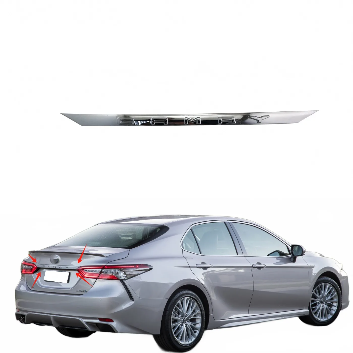 Chrome Rear Trunk Tailgate Trim Molding Accents for Toyota Camry 2018 Body Exterior Decoration