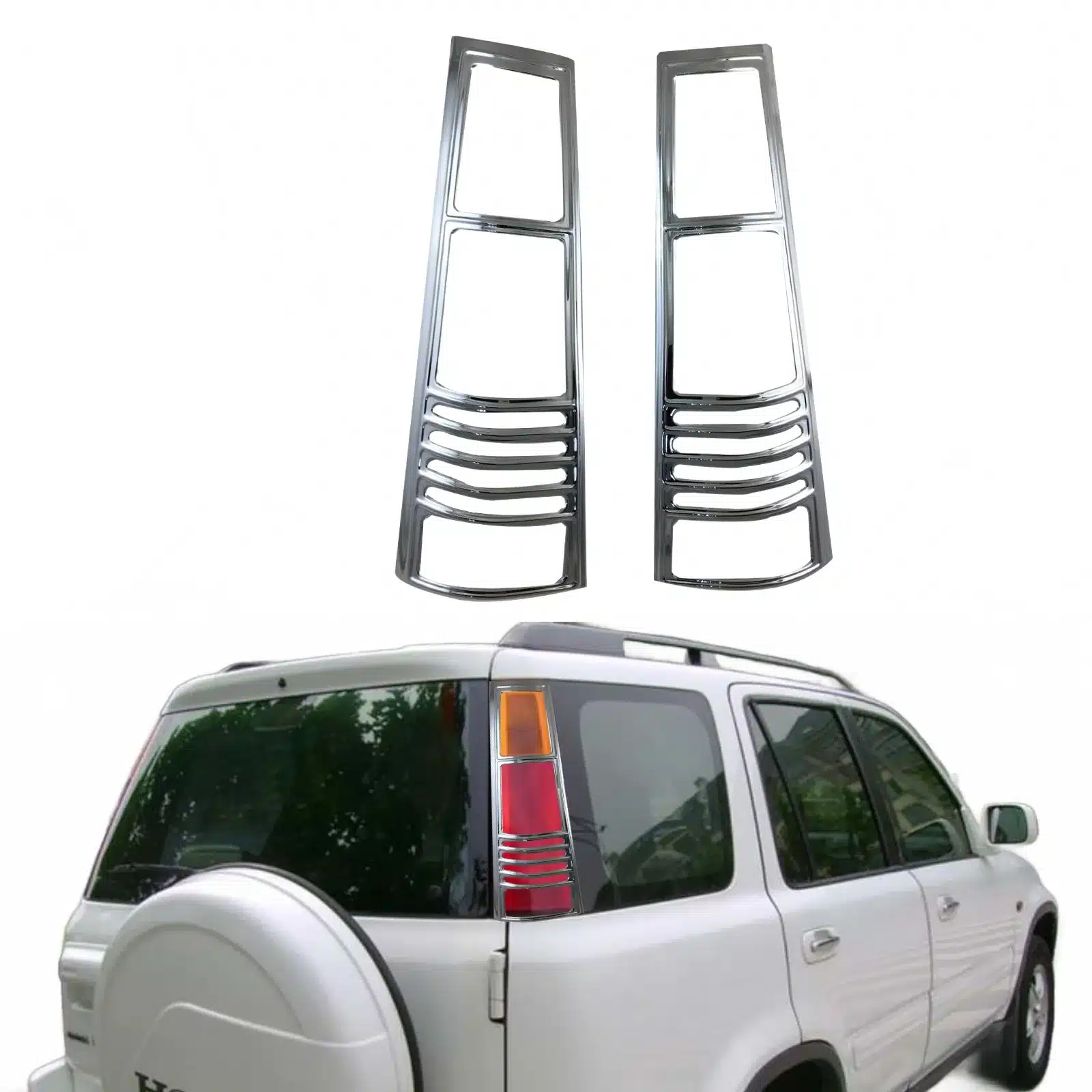 Rear Tail Light Covers Trim, ABS Chrome Decorative Frame for Honda CR-V 1992-2001