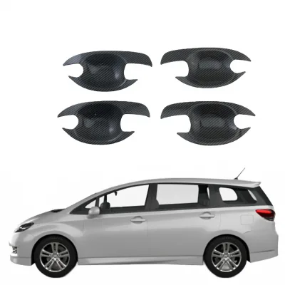 Car Exterior Door Handle Bowl Protector Cover Carbon Fiber Style Decorative Trim for Toyota Wish 2003-2009 Car Exterior Door Handle Bowl Protector Cover Carbon Fiber Style Decorative Trim for Toyota Wish 2003-2009