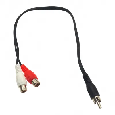 Car Audio RCA Y Splitter Cable 1 Male to 2 Female Gold-Plated Connector Adapter Car Audio RCA Y Splitter Cable 1 Male to 2 Female Gold-Plated Connector Adapter