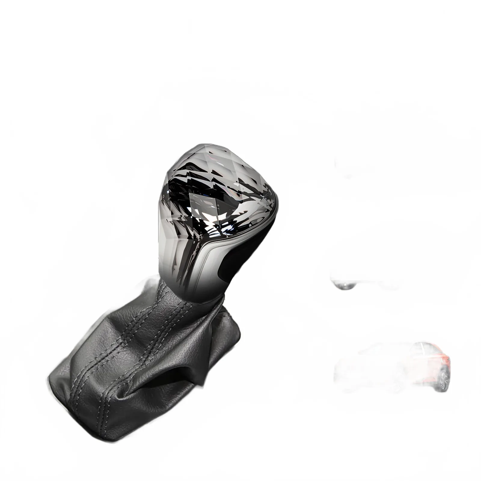 Crystal Gear Shift Knob Cover Head and Lever Shifter Handle Set for Volkswagen Tiguan L, Teramont, and Tiguan X 2017-2024