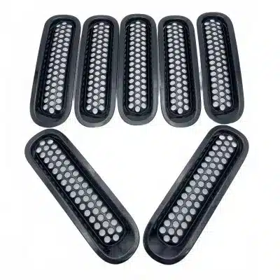 7PCS Front Grille Mesh Inserts Kit Gloss Black Round Hole Trim Bezels for 2007-2017 Jeep Wrangler JK JKU 7PCS Front Grille Mesh Inserts Kit Gloss Black Round Hole Trim Bezels for 2007-2017 Jeep Wrangler JK JKU