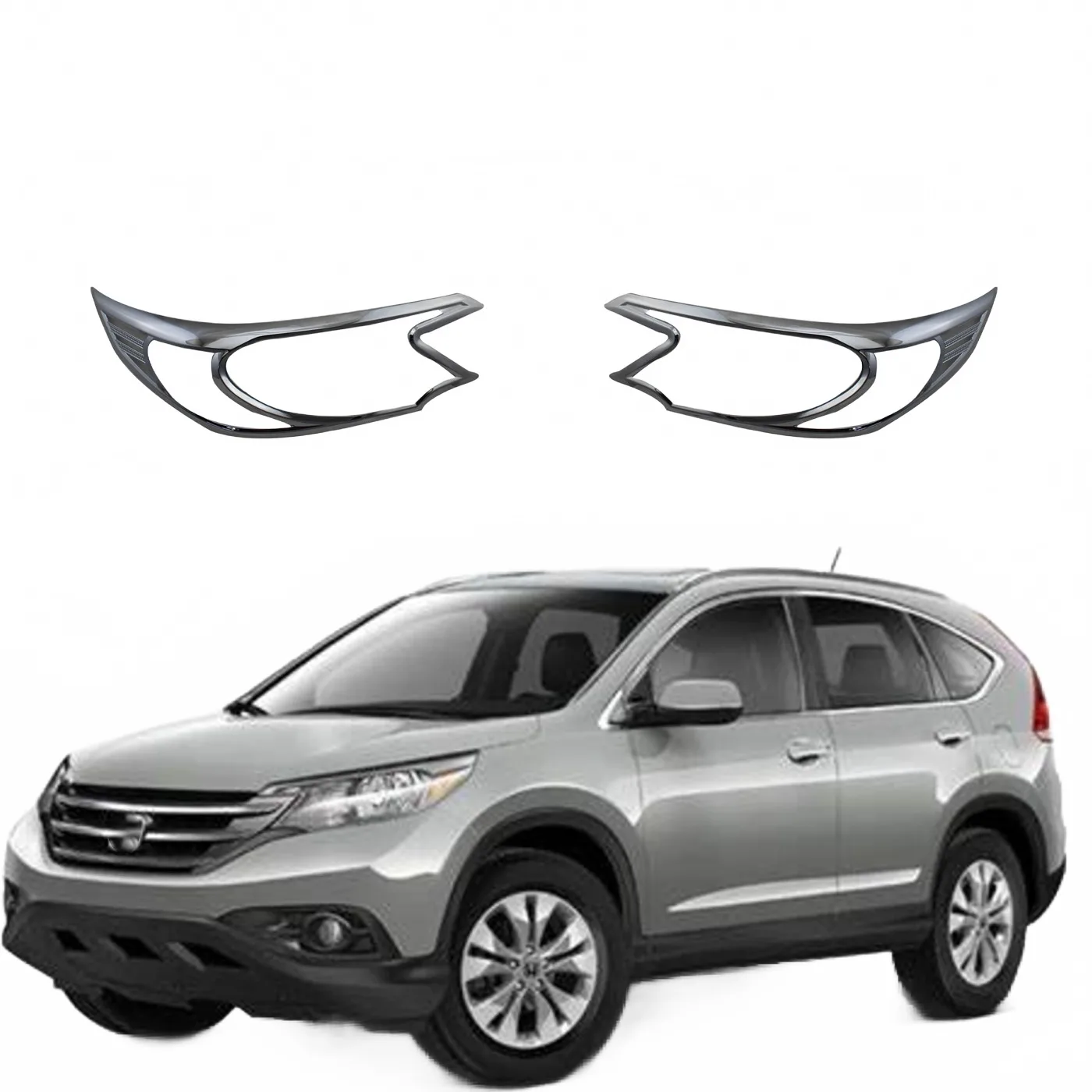 Front Headlight Cover Trim for Honda CRV 2012 Headlamp Frame Chrome Bezel Decoration