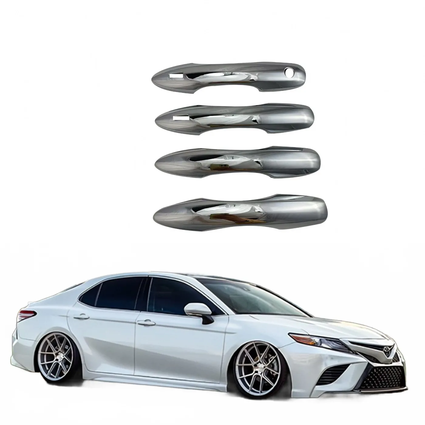 Exterior Door Handle Cover Trim Kit for Toyota Avalon and Camry 2018-2023 Chrome Style Protector