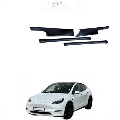Carbon Fiber Texture Door Sill Scuff Plates Interior Door Guard Protectors for Tesla Model 3 and Model Y Carbon Fiber Texture Door Sill Scuff Plates Interior Door Guard Protectors for Tesla Model 3 and Model Y