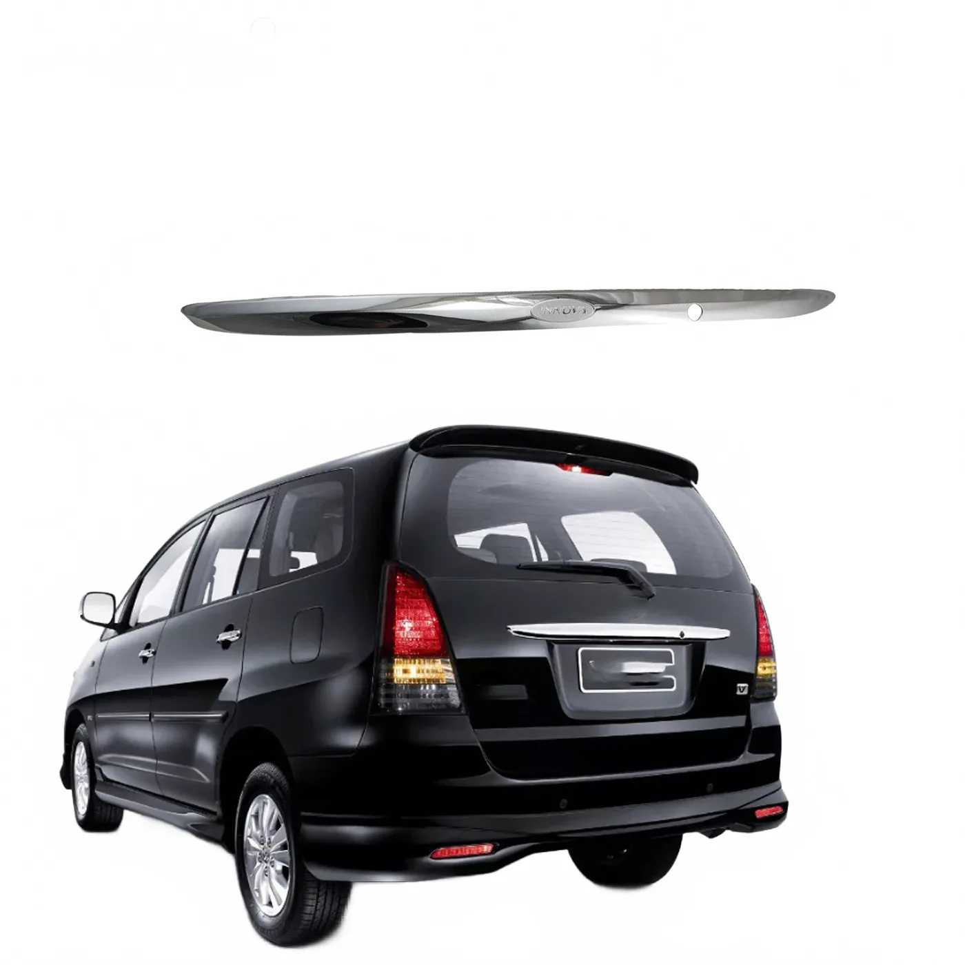 Rear Tailgate Garnish Trim Cover Chrome Finish Protector Compatible with Toyota Innova Kijang 2004-2011