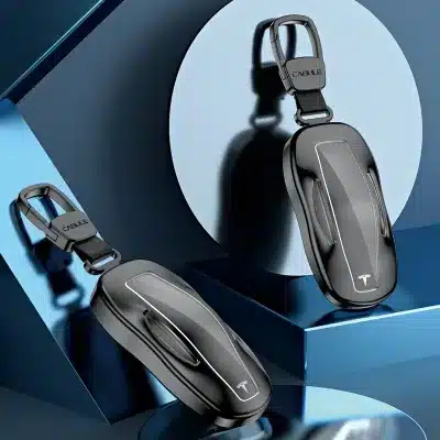 High-Grade Aluminum Alloy Key Fob Cover for Tesla Model 3/Y/S/X Protective Remote Case Shell
