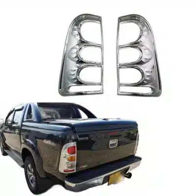 Rear Tail Light Covers Trim Set for Toyota Hilux Vigo 2006-2011, Matte Black and Chrome Plating Finish Rear Tail Light Covers Trim Set for Toyota Hilux Vigo 2006-2011, Matte Black and Chrome Plating Finish