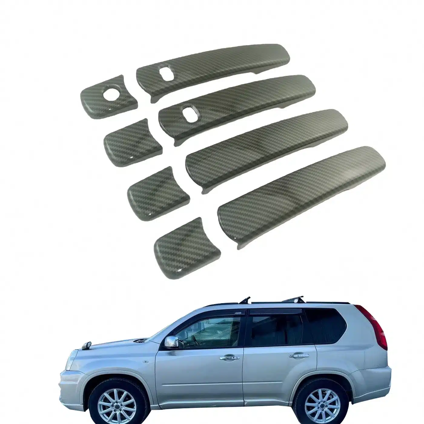 Exterior Door Handle Cover Trim Carbon Fiber Style for Nissan X-Trail T31 2008-2013