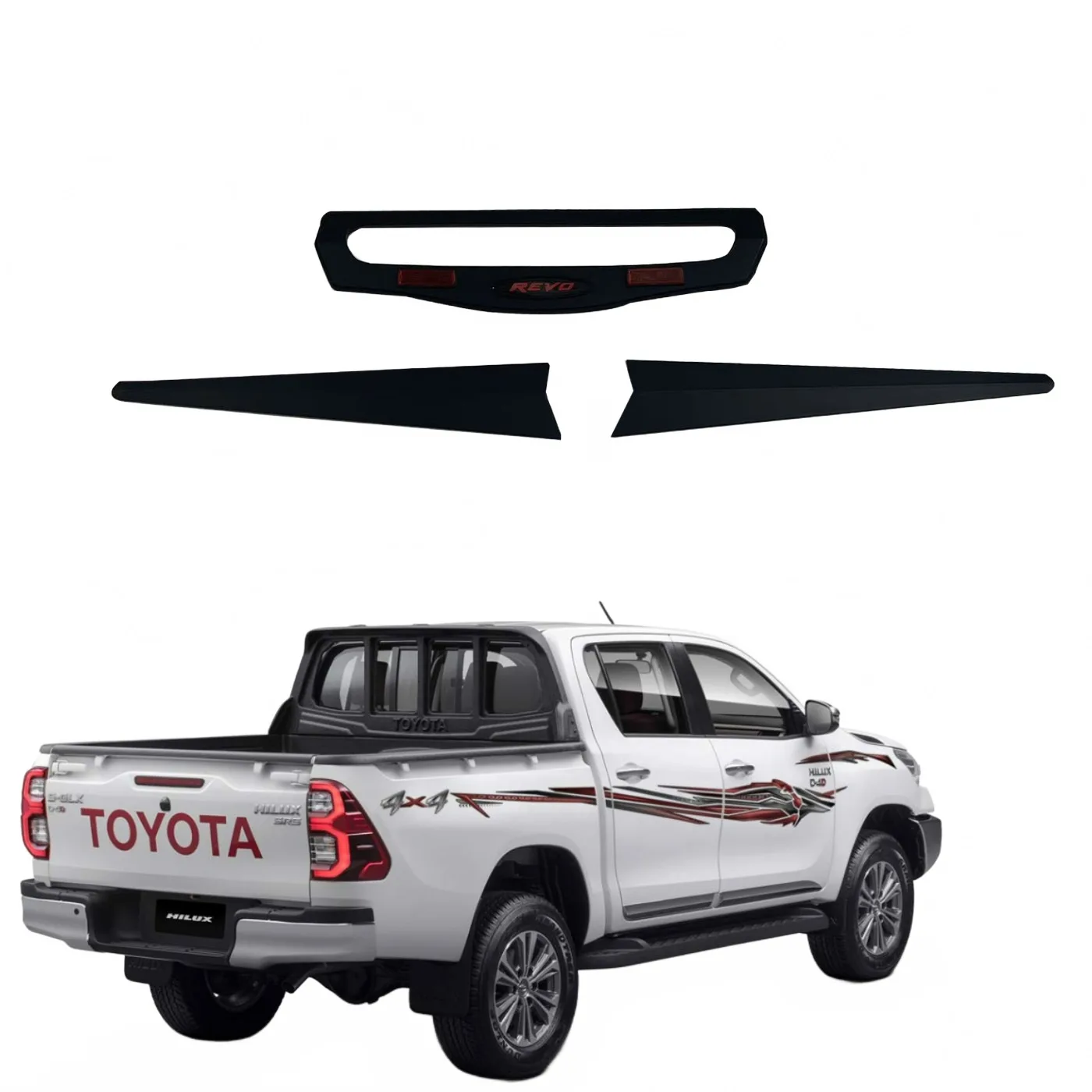 Tailgate Bowl Cover Trim for Toyota Hilux Revo 2015-2024 Rear Door Guard Protector Chrome Finish