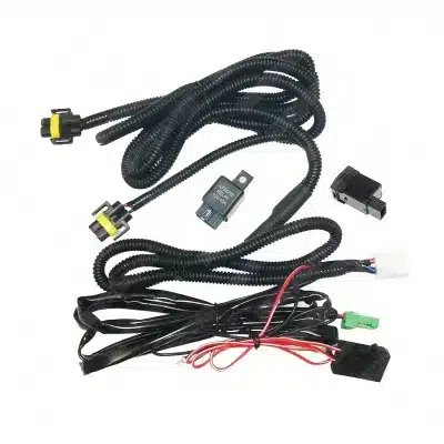 Universal 5-Pin 12V Automotive Fog Light Rocker Switch with Daytime Running Light Driver Control and H11 Wiring Harness Kit Universal 5-Pin 12V Automotive Fog Light Rocker Switch with Daytime Running Light Driver Control and H11 Wiring Harness Kit