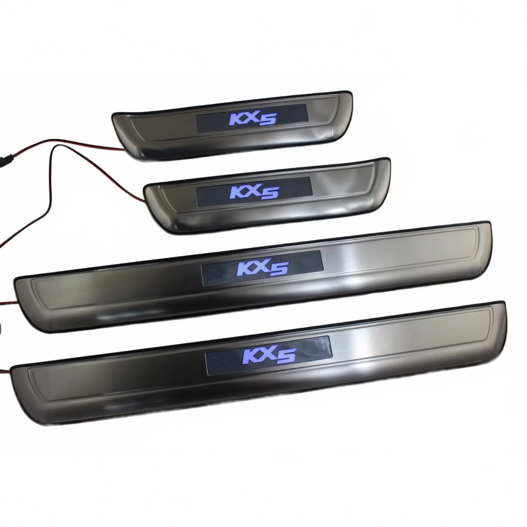 LED Door Sill Guard Protector Scuff Plates with Blue Light for Kia Sportage KX5