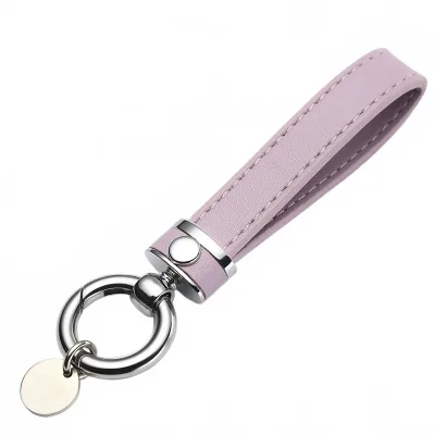 Genuine Leather Car Keychain with Fashionable Zinc Alloy Key Ring and Personalized Strap for Men and Women Genuine Leather Car Keychain with Fashionable Zinc Alloy Key Ring and Personalized Strap for Men and Women