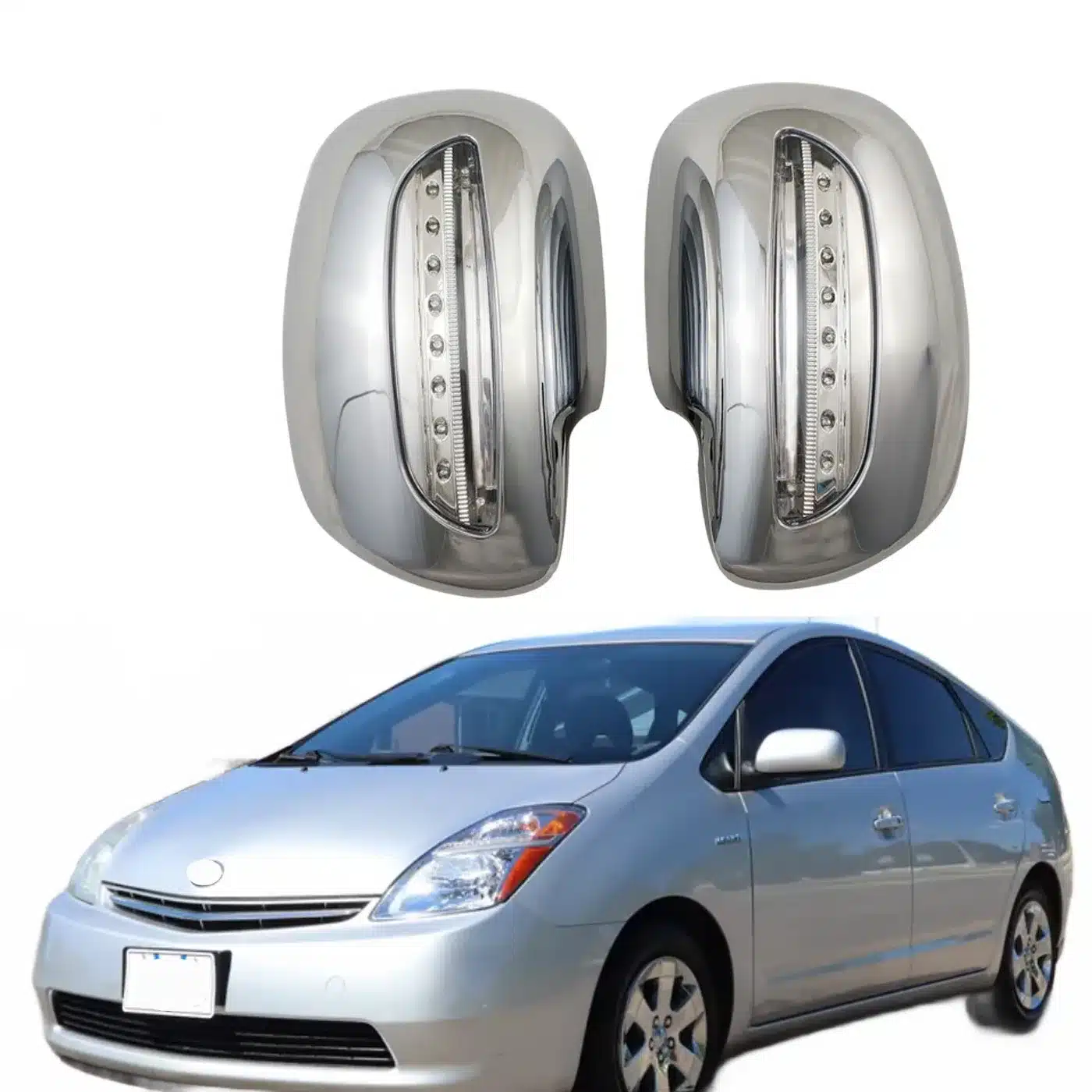 LED Wing Mirror Cover Caps with Signal Light for Toyota Prius 2003-2008 Rear View Mirror Trim