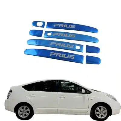 Blue Stainless Steel Outer Door Handle Covers with Smart Key Hole for Toyota Prius 2005-2010 Blue Stainless Steel Outer Door Handle Covers with Smart Key Hole for Toyota Prius 2005-2010